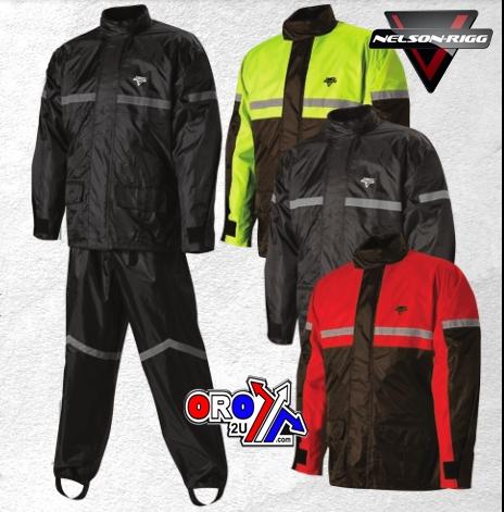 NELSON-RIGG STORMRIDER RAINSUIT BLACK/RED, XXXX-LARGE
