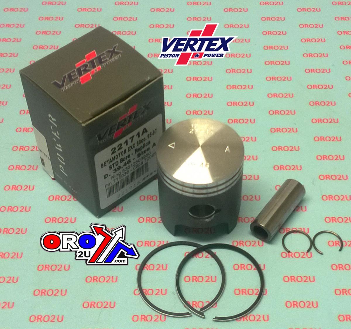 PISTON KIT VERTEX 39.5 A BETA MOTOR RK6/K50 94-97, VERTEX 22171A KTM 50