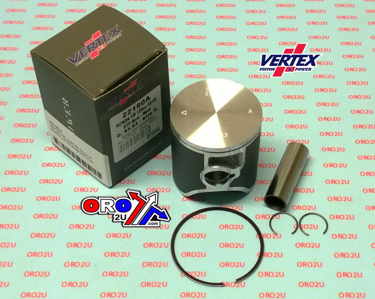 PISTON KIT VERTEX 54 D HONDA CR 125 92-99, VERTEX 22190D W/O PORT