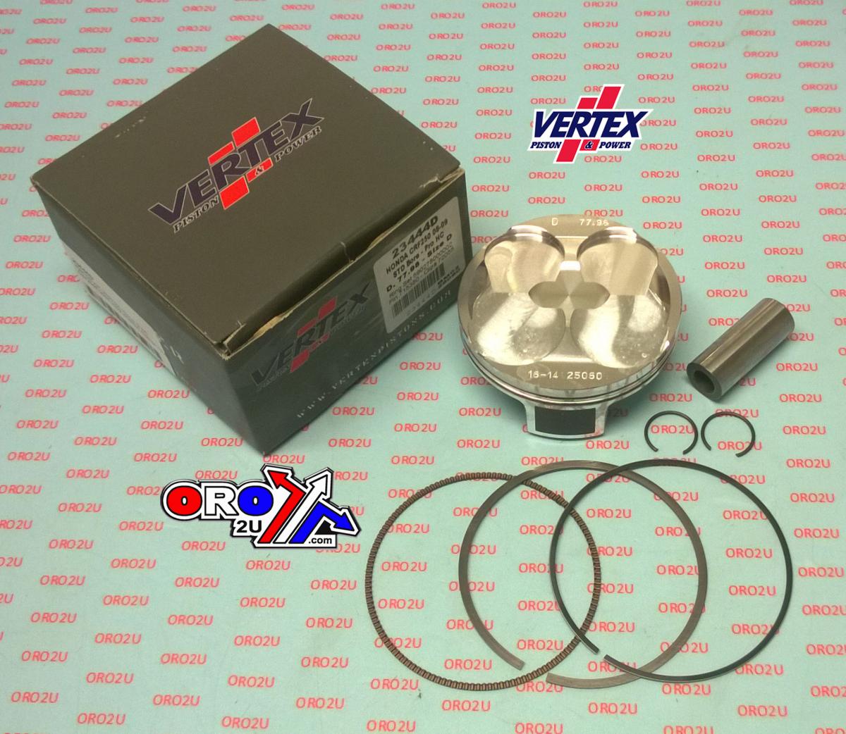 PISTON KIT VERTEX 78.0 B HC HONDA CRF 250 08-09, VERTEX 23445B HC COMPR 13,5:1