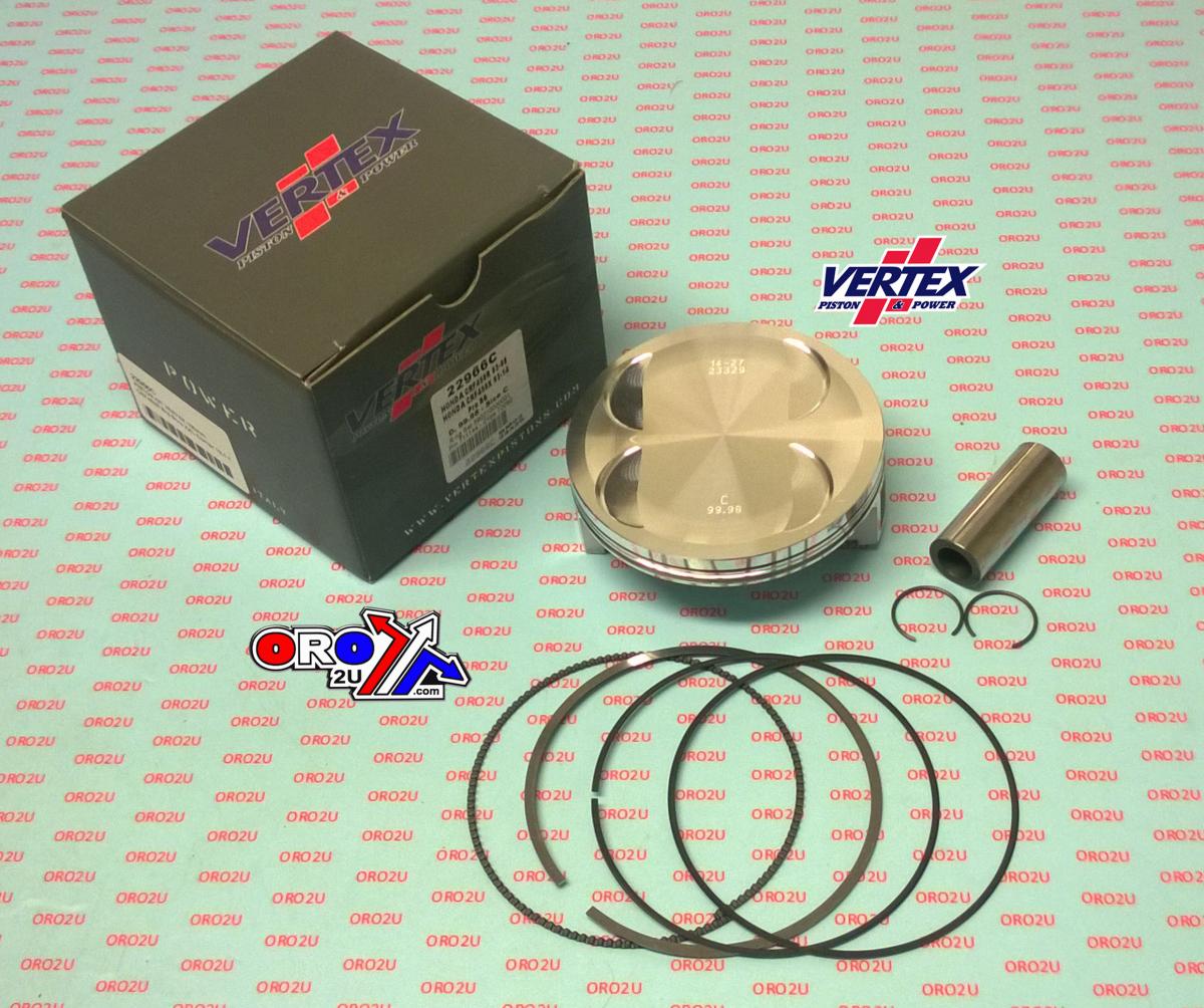 PISTON KIT VERTEX 100.0 A HONDA CRF450R 02-17, BIG BORE XXL OS +4.00 COMP 12,1:1