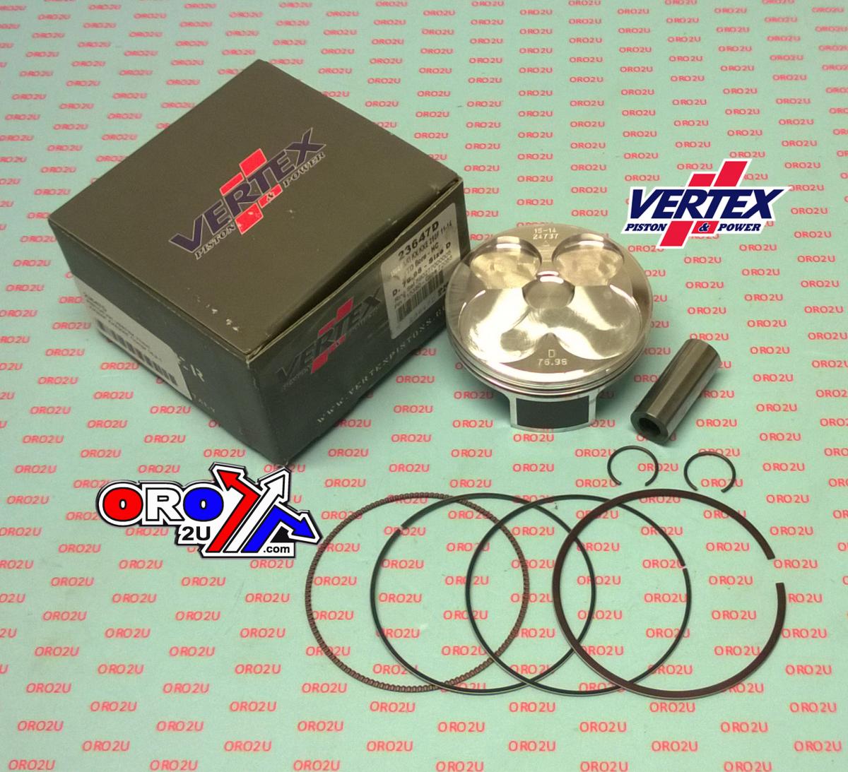 PISTON KIT VERTEX 77.0 D HC KAWASAKI KX 250 11-14, VERTEX 23647D HC COMPR 14,2:1