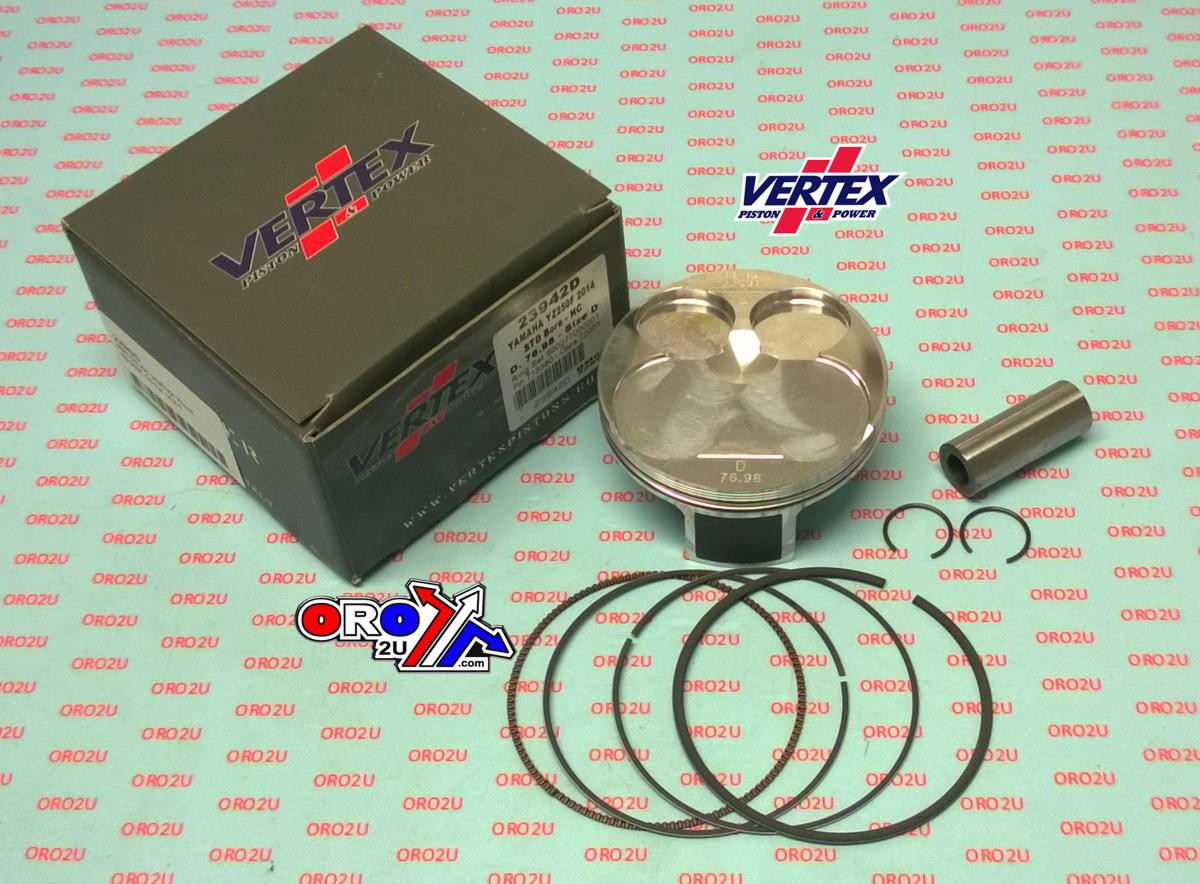 PISTON KIT VERTEX 77.0 D HC YAM YZ/WR 250 14-17, VERTEX 23942D HC COMPR 14,2:1