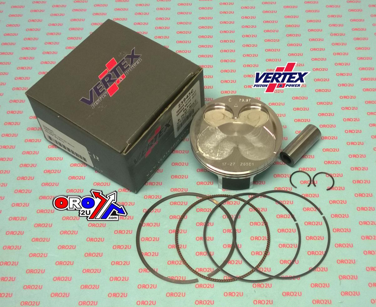 PISTON KIT VERTEX 80.0 C YAM YZ/WR 250 14-19, VERTEX 23943C OS+3:00 COMPR 13.5:1