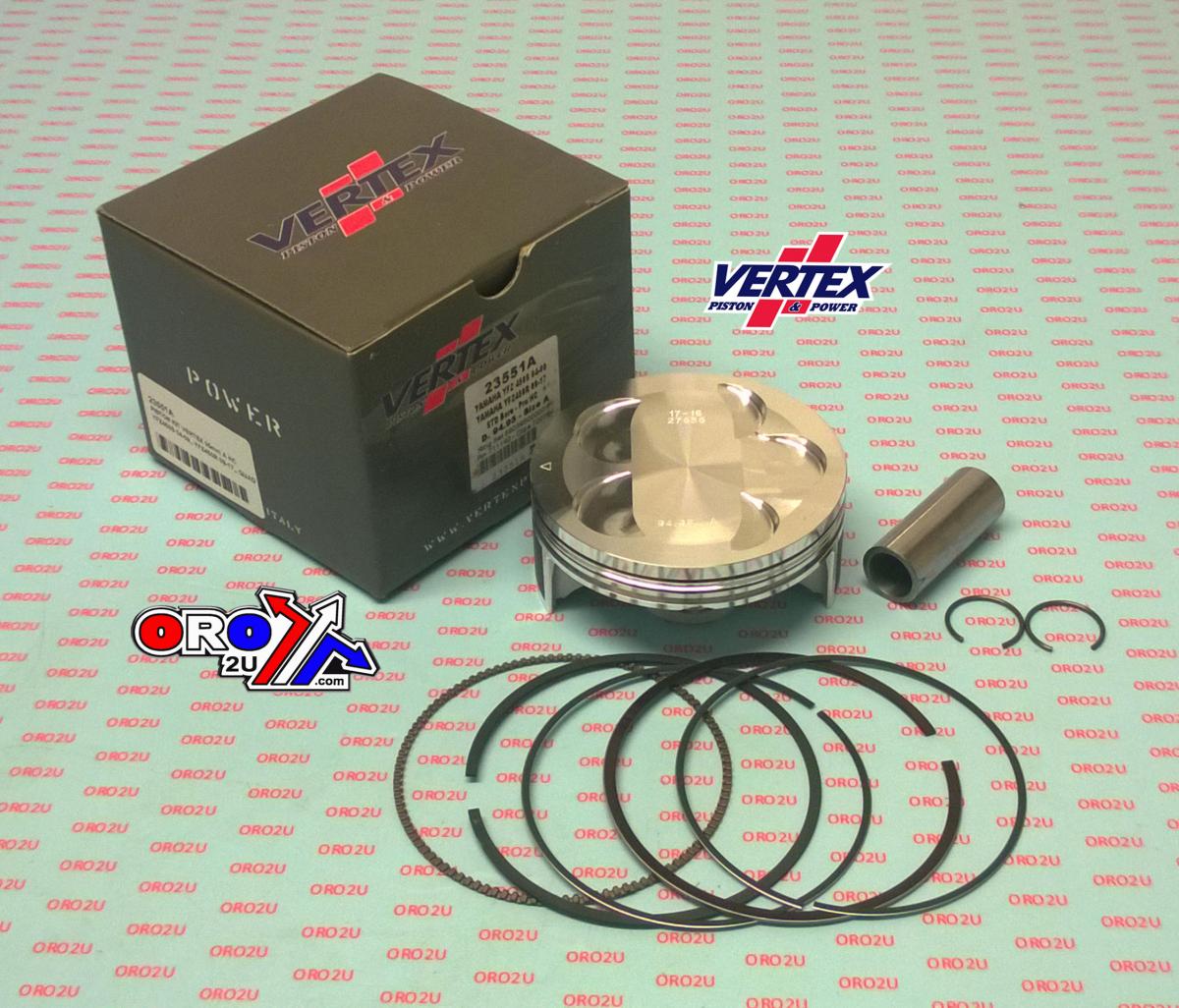 PISTON KIT VERTEX 95.0 C HC YAMAHA YFZ 450 S/R 04-17, 23551C HC COMPR 13,0:1