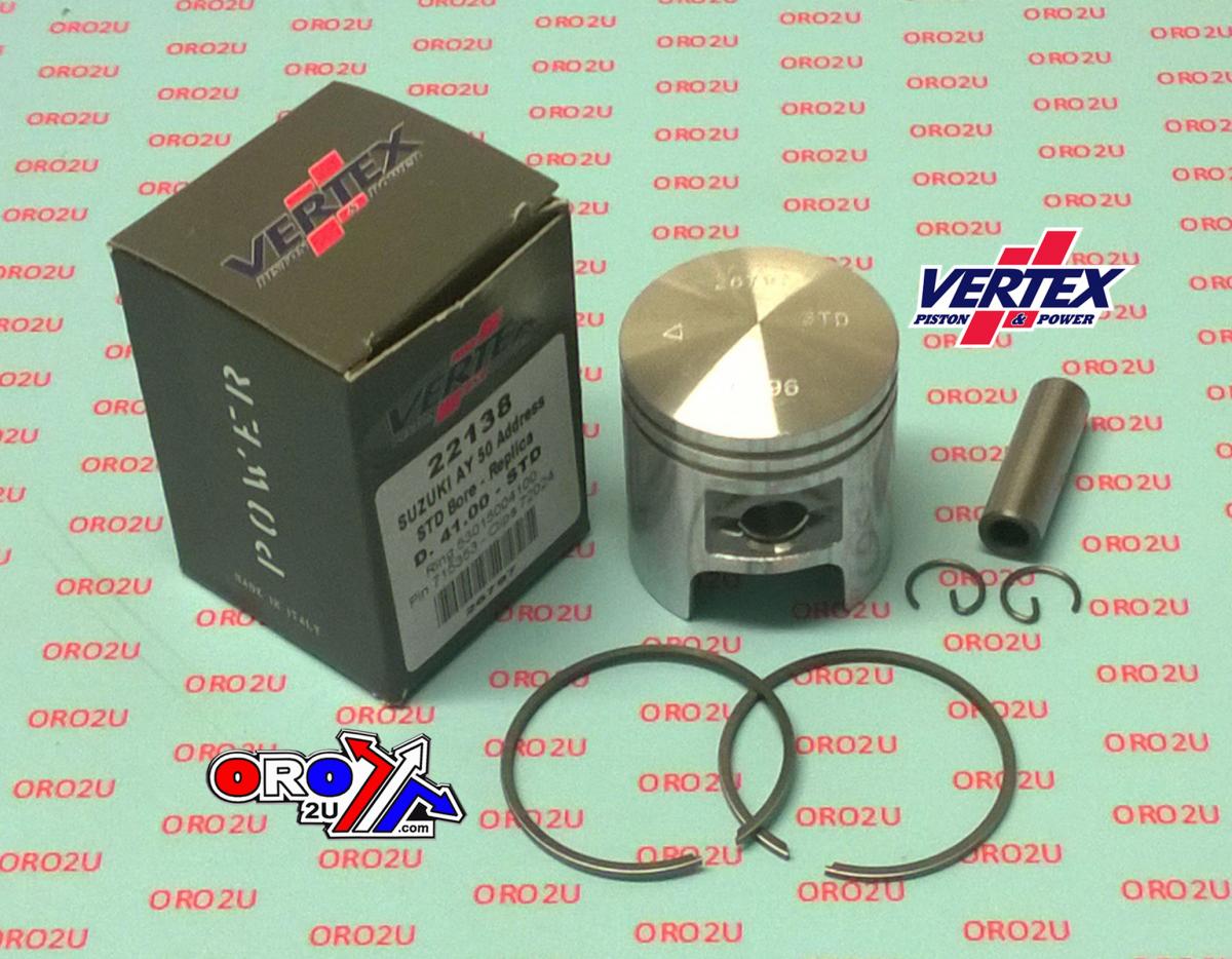 PISTON KIT VERTEX 41.50 SCOOTER, VERTEX 22138050 OS +0.50, APRILIA, SUZUKI 50cc