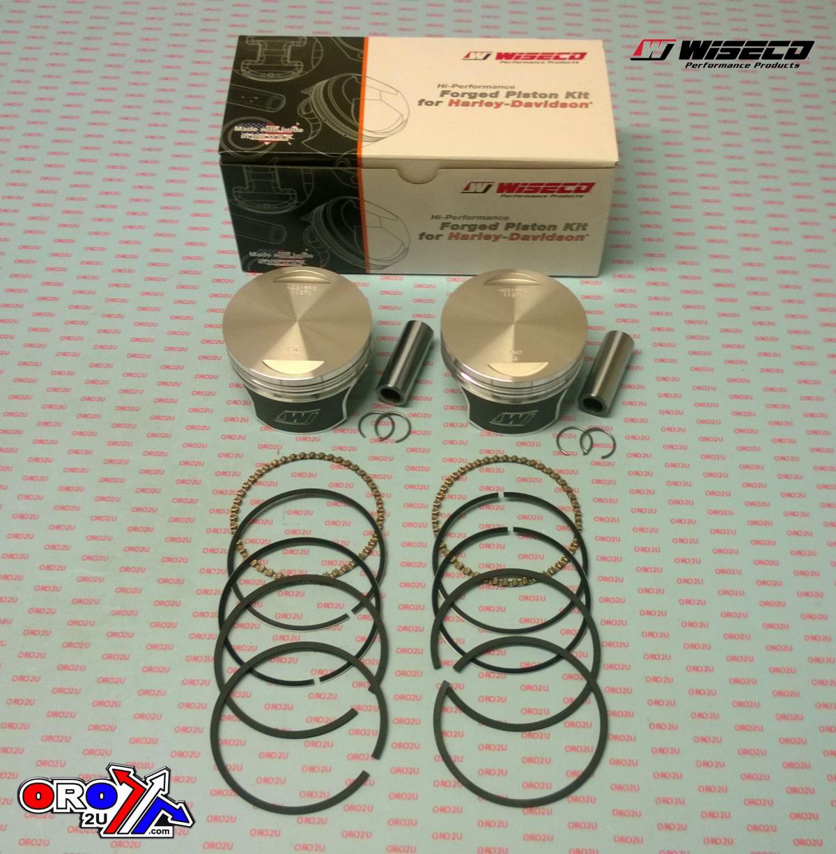WISECO 3.4955" PISTON KIT P3, HARLEY DAVIDSON 1340 EVO 85-99 Flat Top 8.5.:1 CR