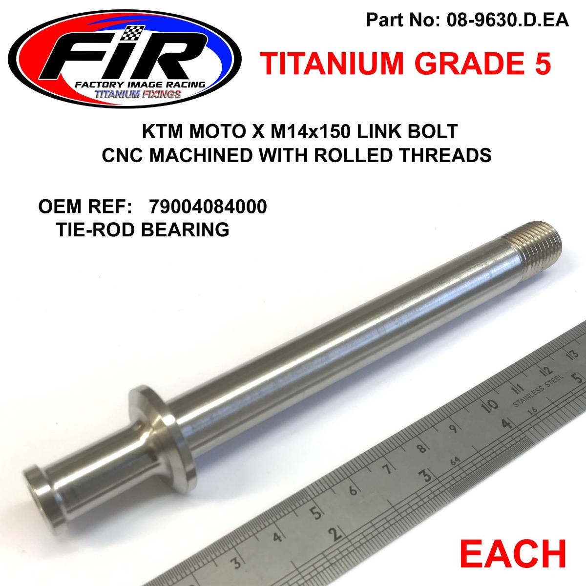 TITANIUM GR5 M14x150 LINKAGE BOLT, EACH / KTM HUS 79004084000, TIE-ROD BEARING