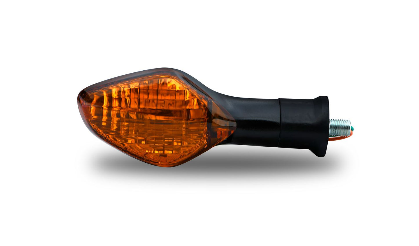 Indicator Honda CRF250L 2013-2019 Front Right (Amber Lens) Wire Length 13mm with connector. OE Ref. 33400-KZZ-901, 33400-KZZ-D21, 33400-D22