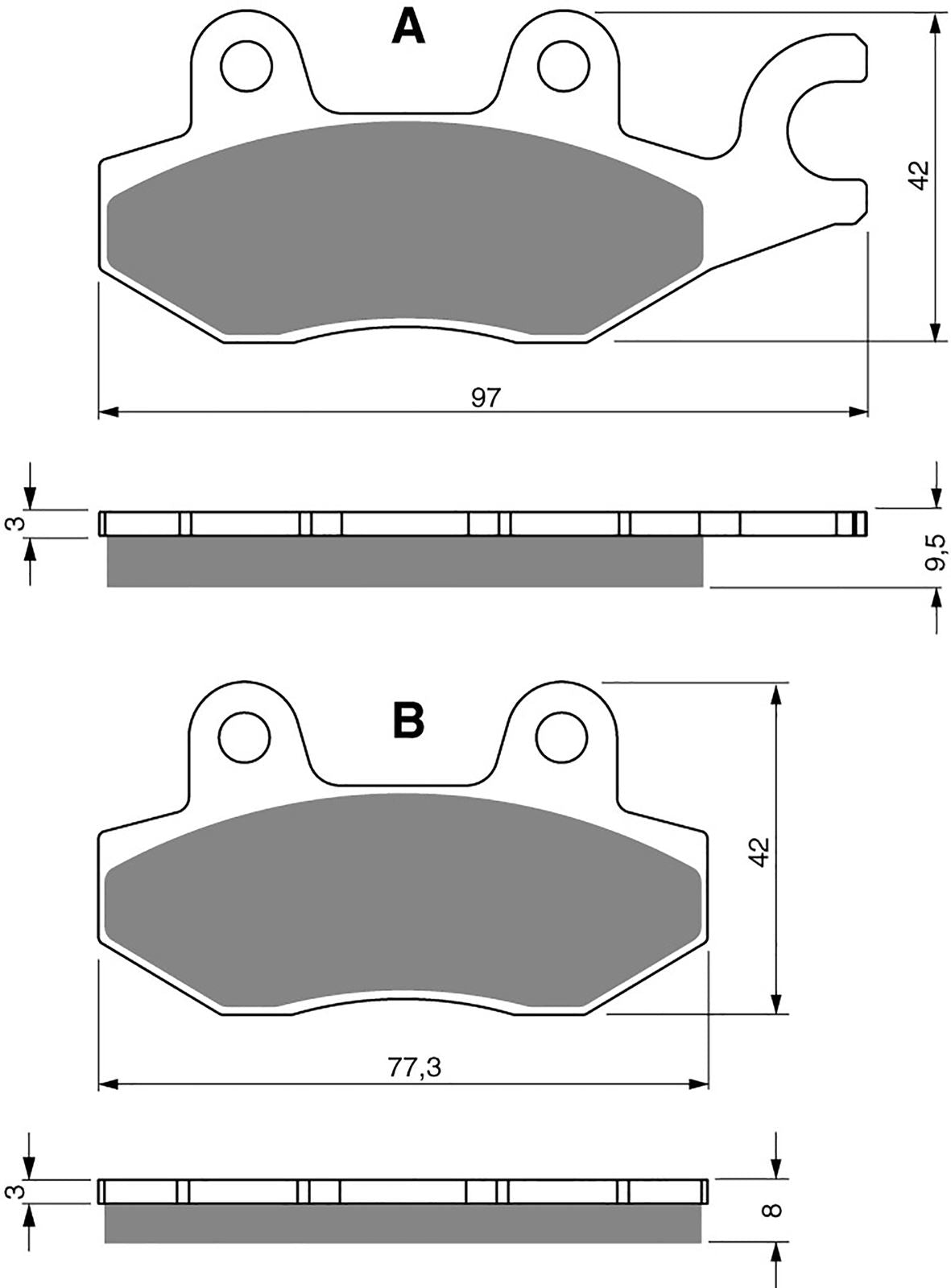Goldfren Brake Pads S33-088, FA165/2, FA215/2 - can use s33 009