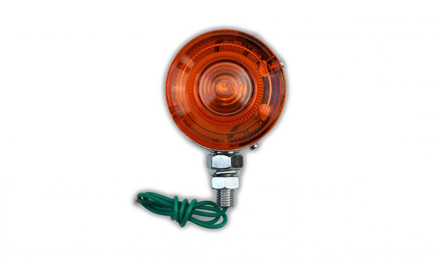 Indicator Kawasaki W1 650 1967, W1SS 650 1968-1969, A7 350 Avenger 1968-1969,  F3 175 Bushwacher 1968-1979 Front & Rear (Double Sided Amber Lens) Wire Length 40cm with No connector OE Ref's 23040-013, 23042-012, 23043-011, 23044-009