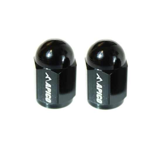 CNC aluminium valve caps black