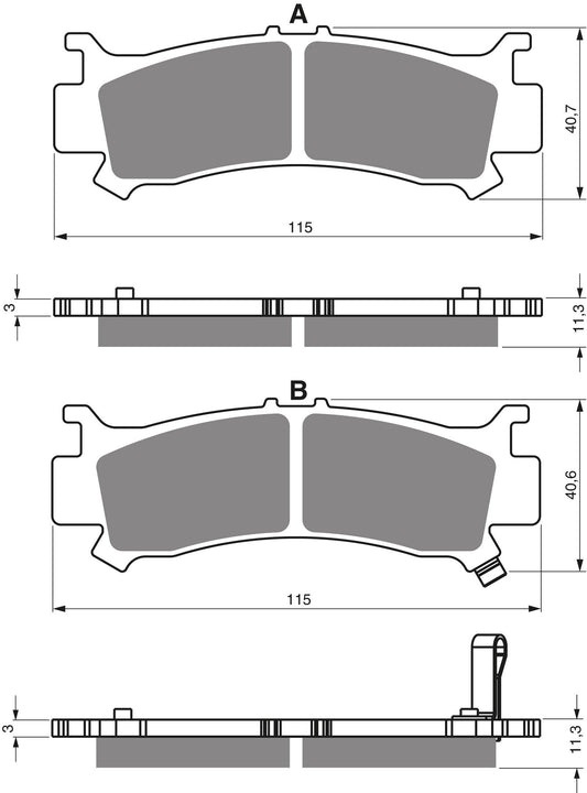 Goldfren AD383 Honda Pioneer 1000 SXS1000M 16- Front Left