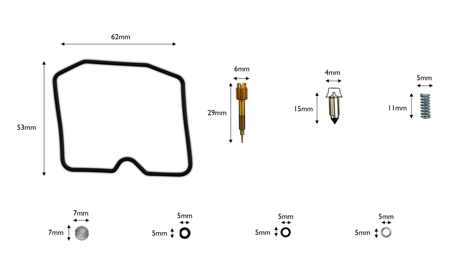 Carb Repair Kit Kawasaki ZR550B1-B3, GPX, GPZ500, 600, 750, 900R, EN500