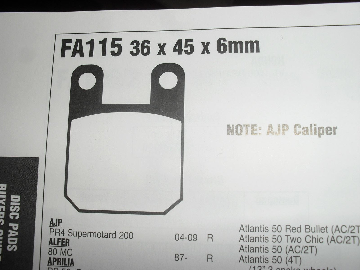 EBC FA 115 Motorcycle Brake Pads Limited Stock!!