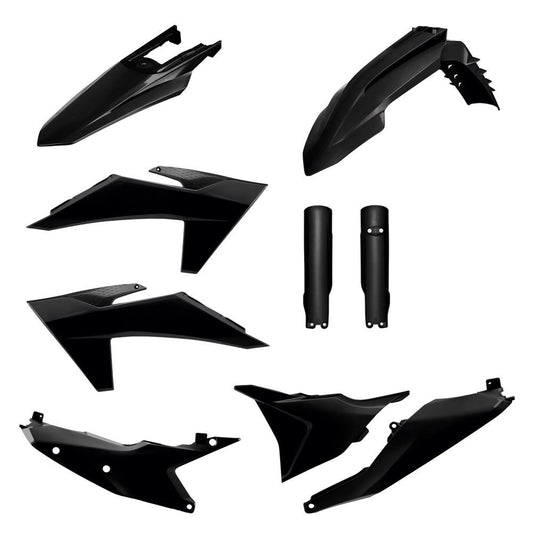 POLISPORT PLASTIC KIT + FORK GUARDS/NO MASK KTM EXC/EXC-F 24-25, BLACK