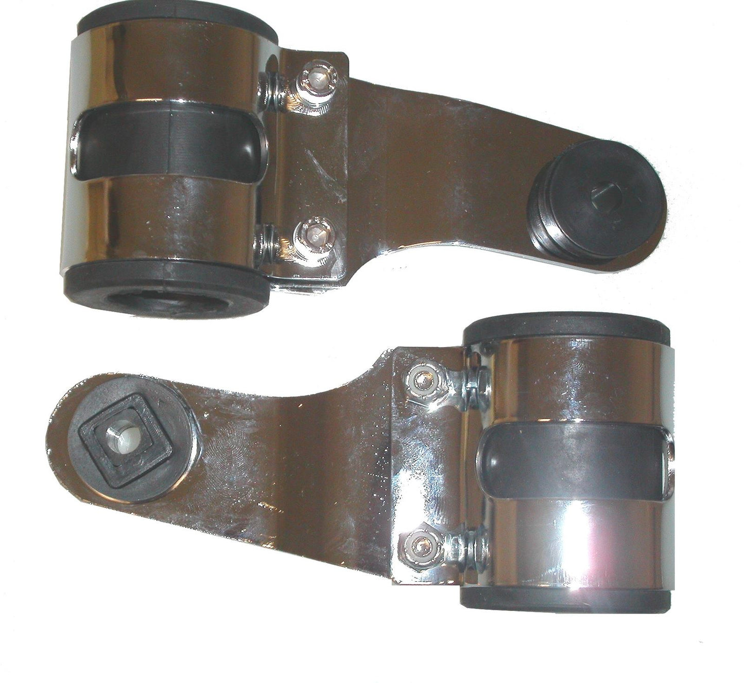 Headlight Brackets Chrome Deluxe (With Rubbers) To Fit 37mm to 41mm Forks