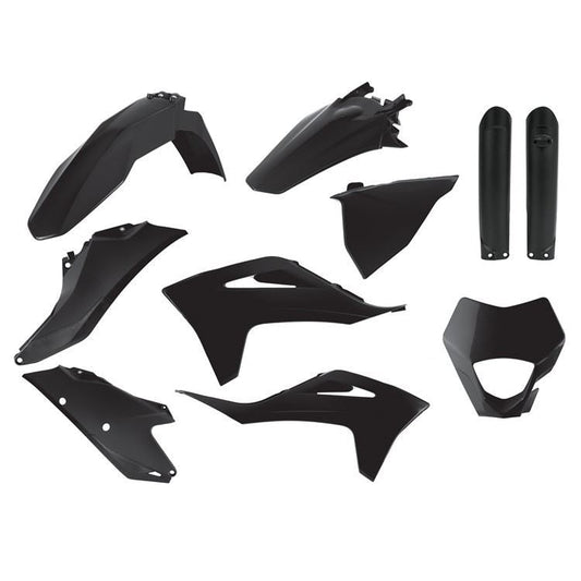POLISPORT PLASTIC KIT + FORK GUARDS GAS GAS EC250-300, EC250F-350F 21-23, BLACK