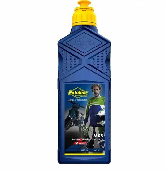 Putoline MX5 Synthetic Premium Racing 2 Stroke Oil 1 Litre 1L Pre Post Mix