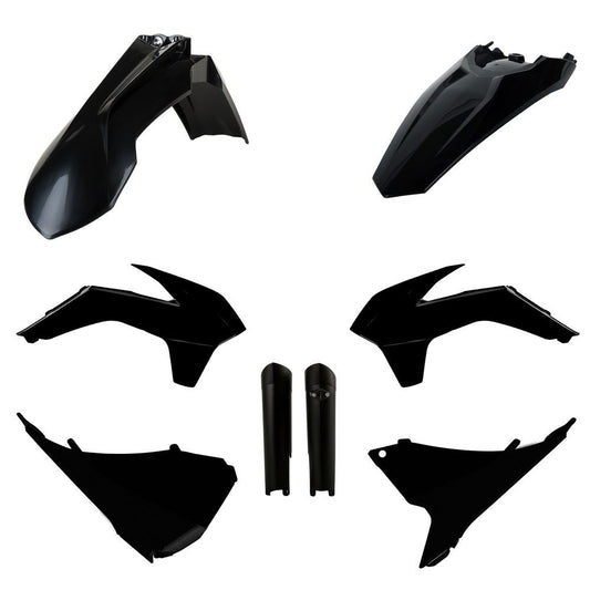 POLISPORT PLASTIC KIT + FORK GUARDS KTM EXC/EXC-F 2014-2015, BLACK