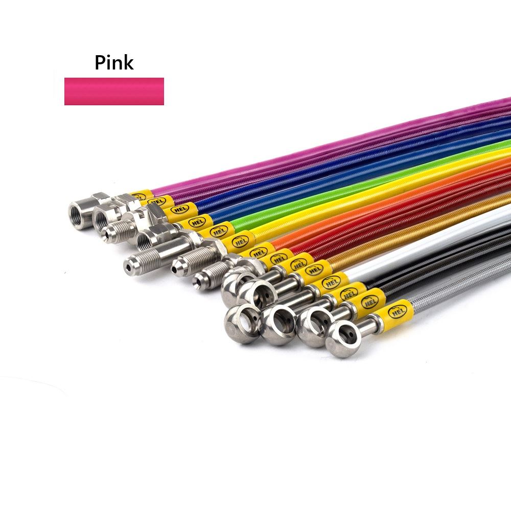 PINK Hel Clutch Braided Hose Line For Honda ST1300 Pan European NonABS 2002-06