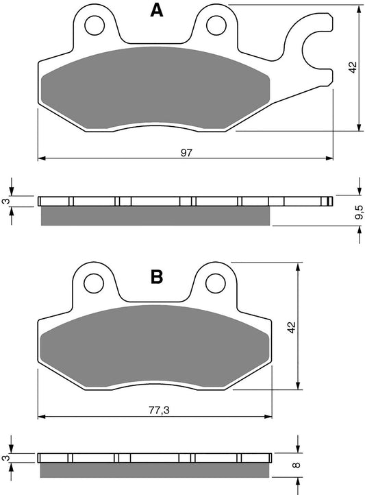 Goldfren Brake Pads AD088, FA165/2, FA215/2