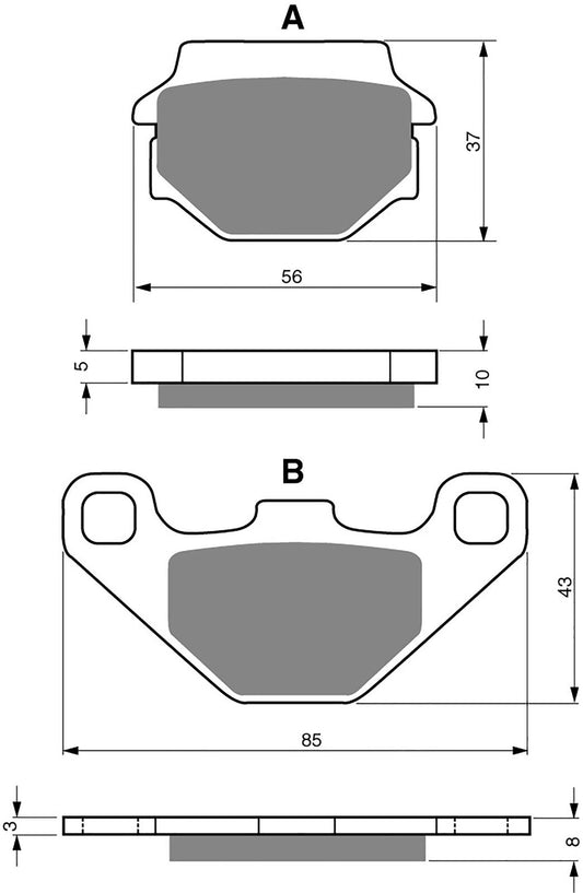 Goldfren Brake Pads K5-005, VD325, FA67, FDB314, SBS586, SBS546