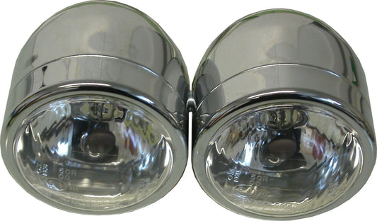 Headlight Complete Chrome Twin 4.5"Side Mount(E Marked) (Pair)