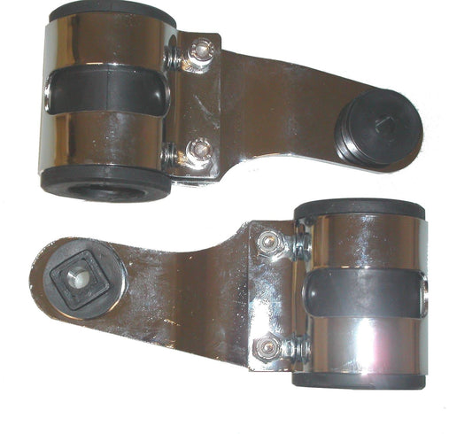 HeadLight Brackets Chrome Deluxe For Forks 26mm to 37mm (Pair)