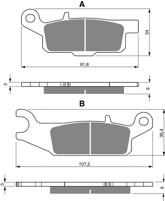 Goldfren Brake Pads S33-256, FA446, VD278, SBS851, FDB2232