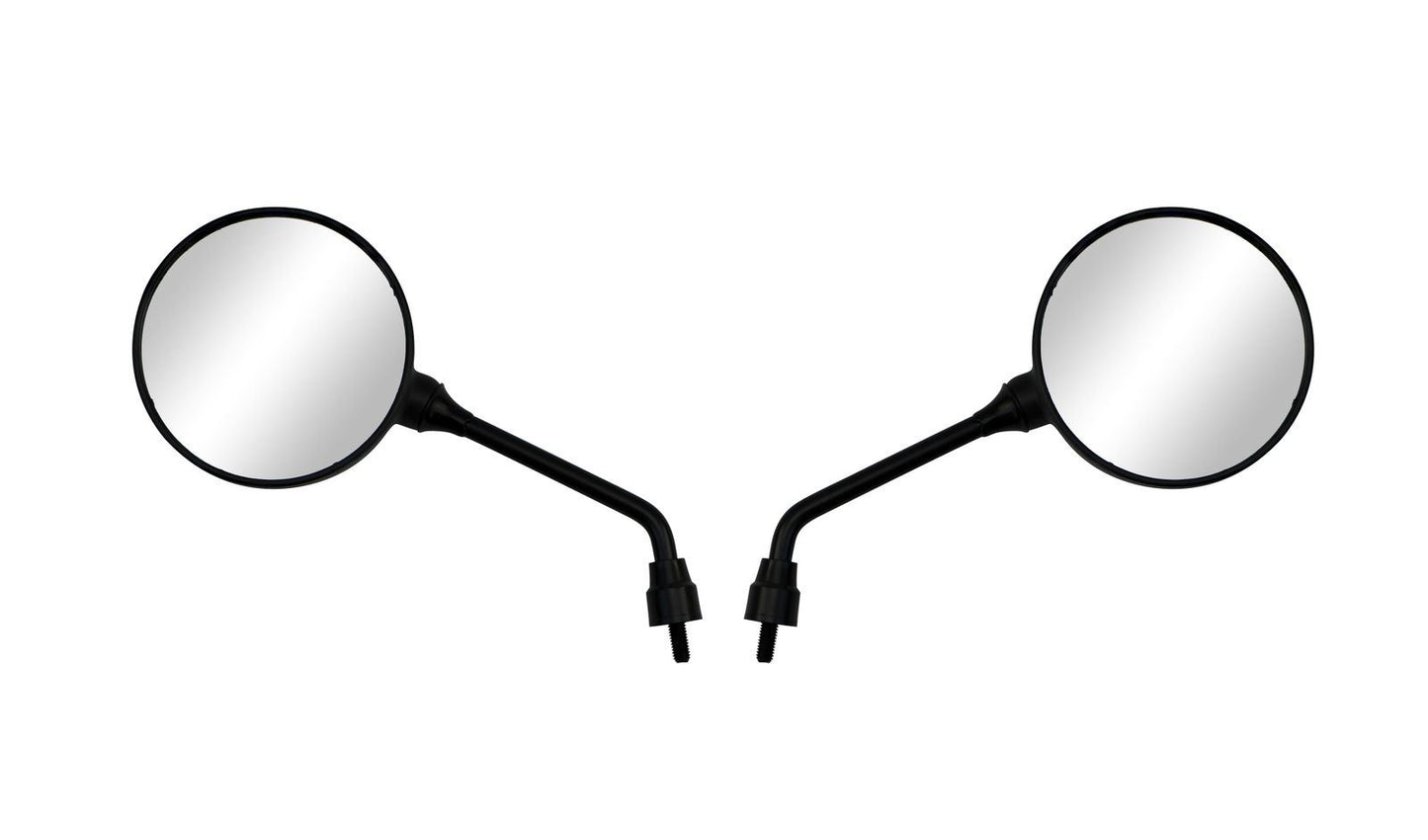 Mirrors Left & Right 8mm Black Round Large Head With Short Stem