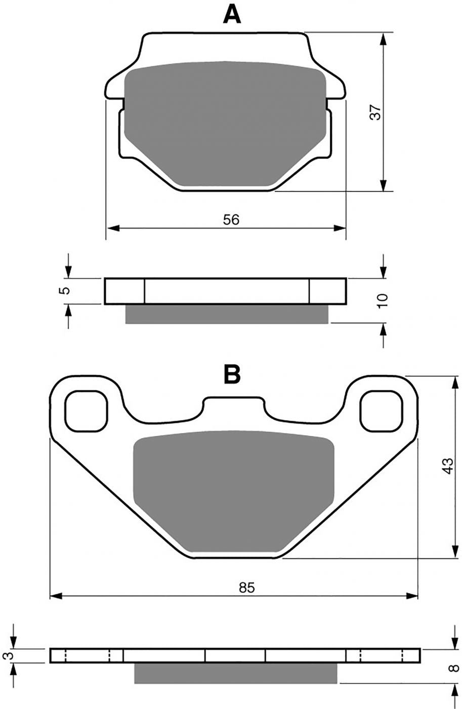 Goldfren Brake Pads K5-LX005, VD325, FA67, FDB314, SBS586, SBS546