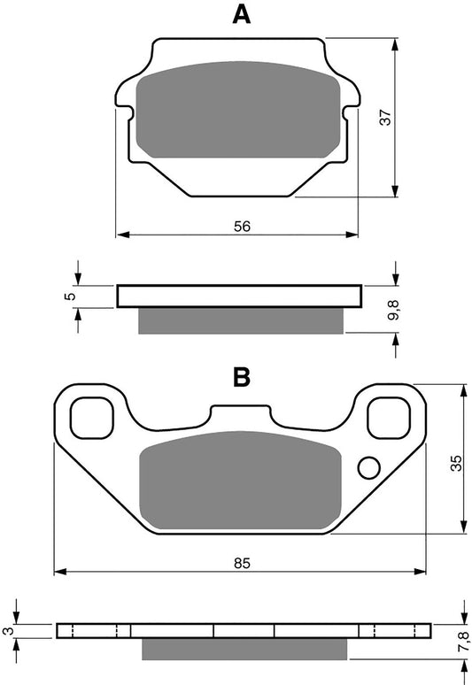 Goldfren Brake Pads AD091, VD332, FA128, FDB2013