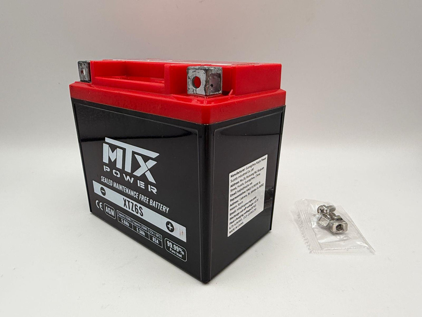 MTX Power Battery XTZ6S Sealed 12v 5.0AH CCA:85A L:113mm H:105mm W:70mm CT5L-BS, CTX5L-BS, CTZ6S, CTZ6S, CTZ6V, CTZ6V-BS, US5L