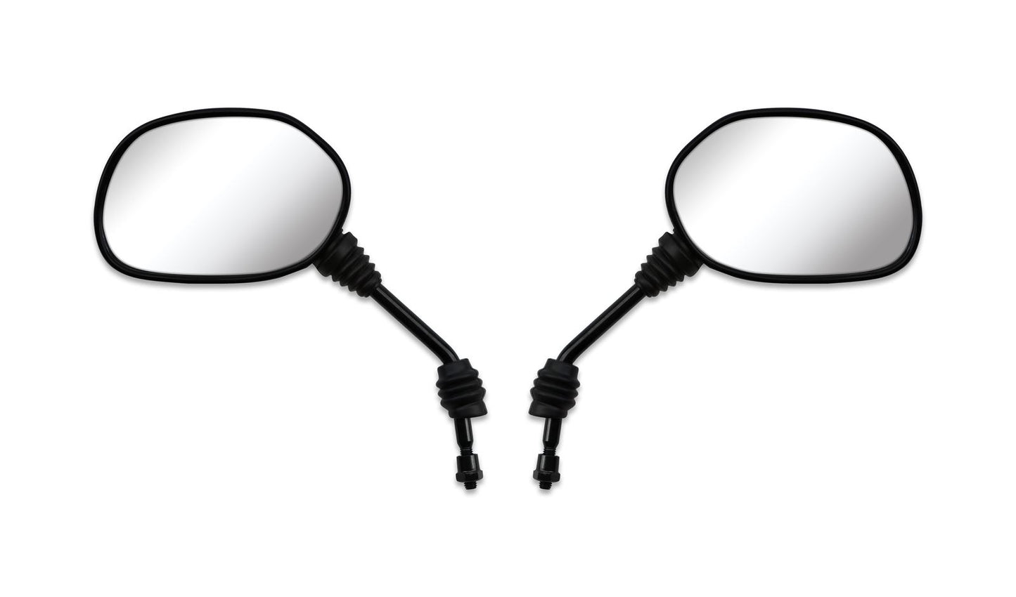 Mirrors Left & Right 8mm Black Rounded Scooter Style