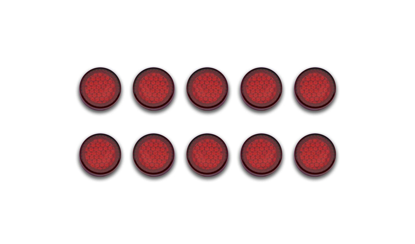 Reflector Red Round 10 x Stick-on OD 20mm
