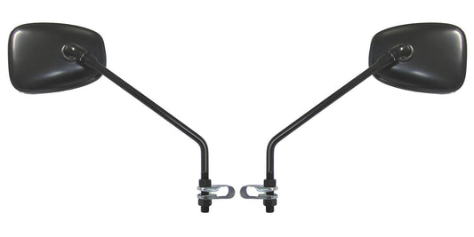 Mirrors 10mm Black Square Left & Right Clamp-on (Pair)