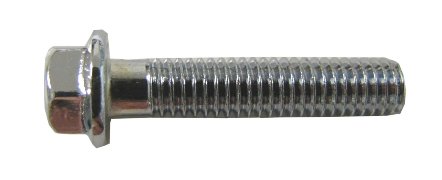 Bolts Flanged Chrome Hexagon M6 x 25mm x 1.00mm Pitch (10mm Head)