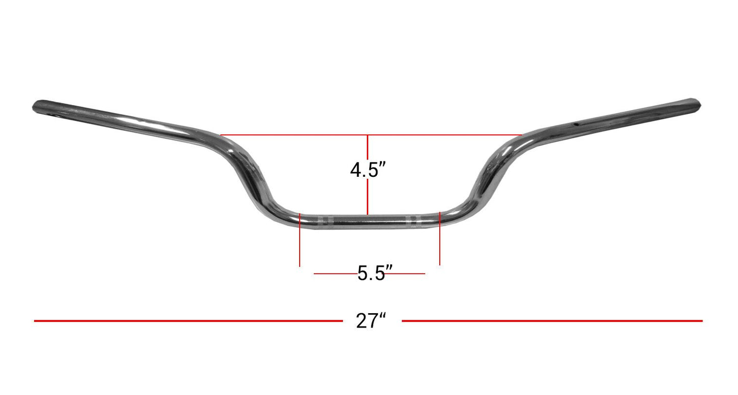 Handlebar 7/8"Chrome 4"Rise OE Style as fitted Honda CBF125