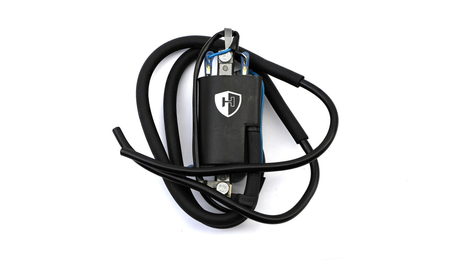 Ignition Coil 6v Points Twin Lead 2 Wires (100mm Centres) (P: 1.84Oh, S: 17.50KOh)