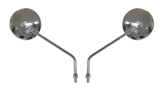 Mirrors 8mm Chrome Round Left & Right Early Yamaha Style