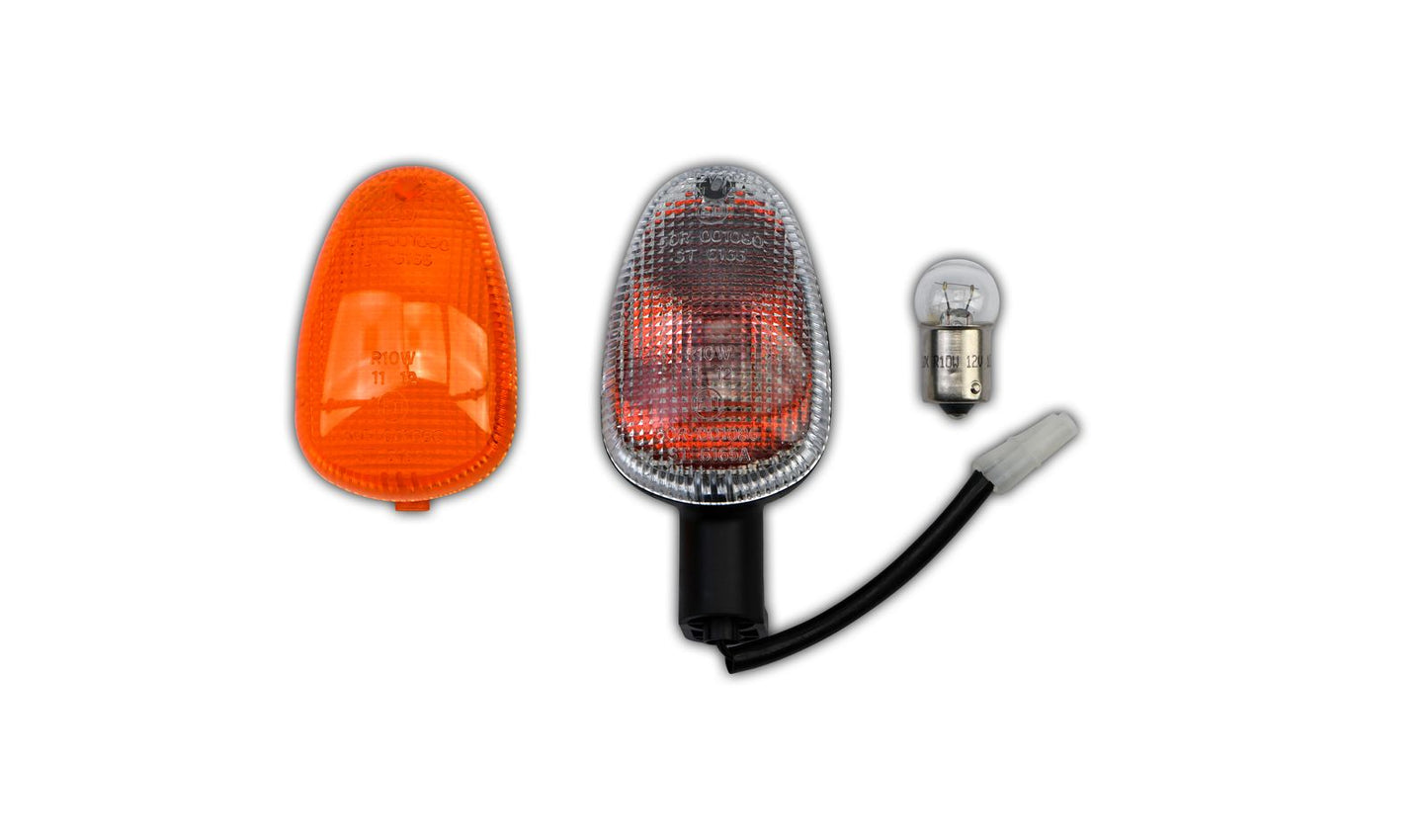 Indicator Aprilia RSV1000 Front Left & Rear Right Short Stem (Amber & Clear)
