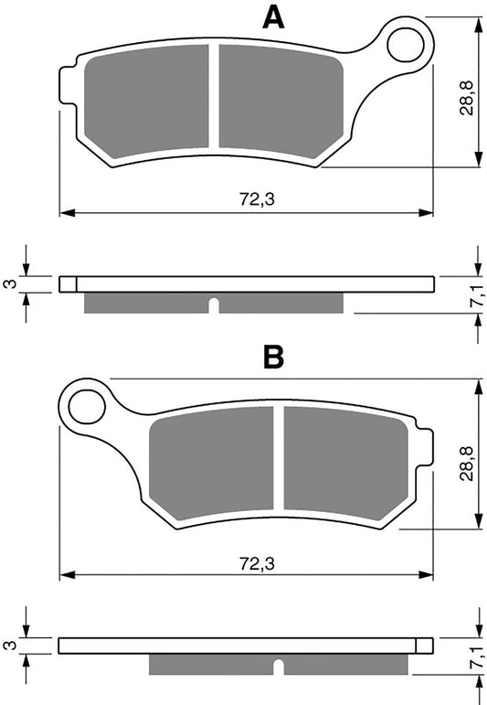 Goldfren AD319 as fitted to Cobra CX65 Front 2013-