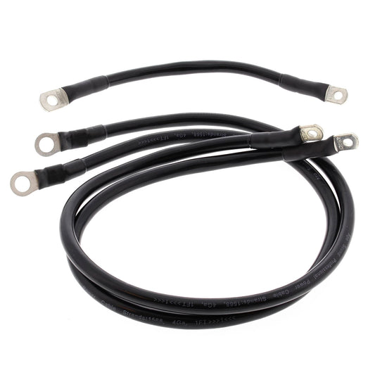 Battery Cable Kit Black Harley FLH Electra Glide 80-81, FLHT Electra Glide 82-88, FLHTC Chrome 1985, FLHTC Electra Glide Classic 82-88, FLHTC Special 86-88, FLT Tour Glide 80-83, FLTC Liberty 86-88, FLTC Tour Glide Classic 80-88