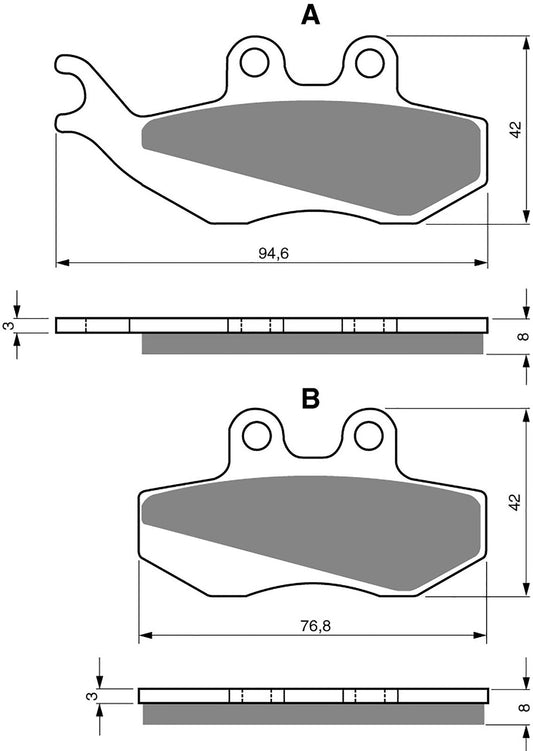Goldfren Brake Pads S33-122, FA194, FDB677, SBS689, VD967
