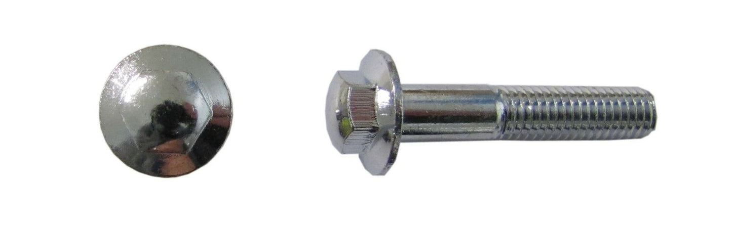 Bolts Flanged Chrome Hexagon M8 x 30mm x 1.25mm Pitch (13mm Head)