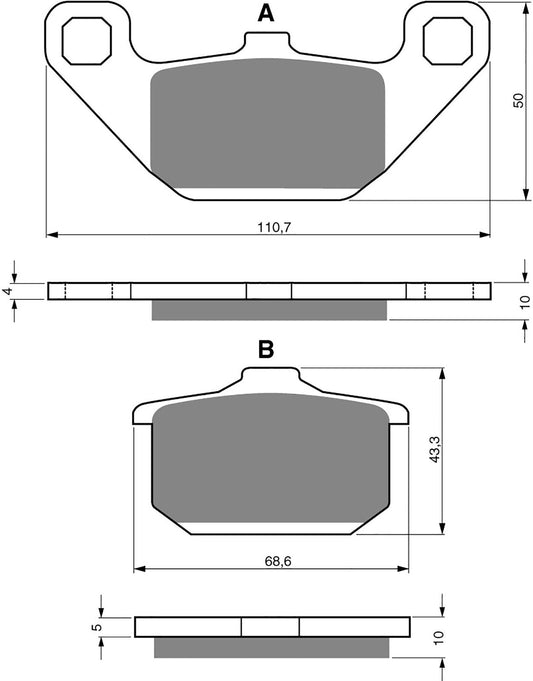 Goldfren Brake Pads AD037, VD426, FA85, FDB339, R, SBS557