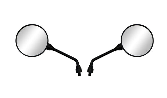 Mirrors Left & Right 10mm Black Round Large Head With Short Stem