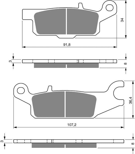 Goldfren Brake Pads K1-252,FA443,VD279/2,SBS850,FDB2231