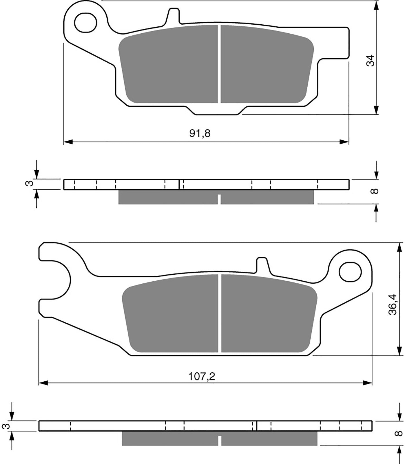 Goldfren Brake Pads K5-253, FA444, VD278/2, SBS849, FDB2230